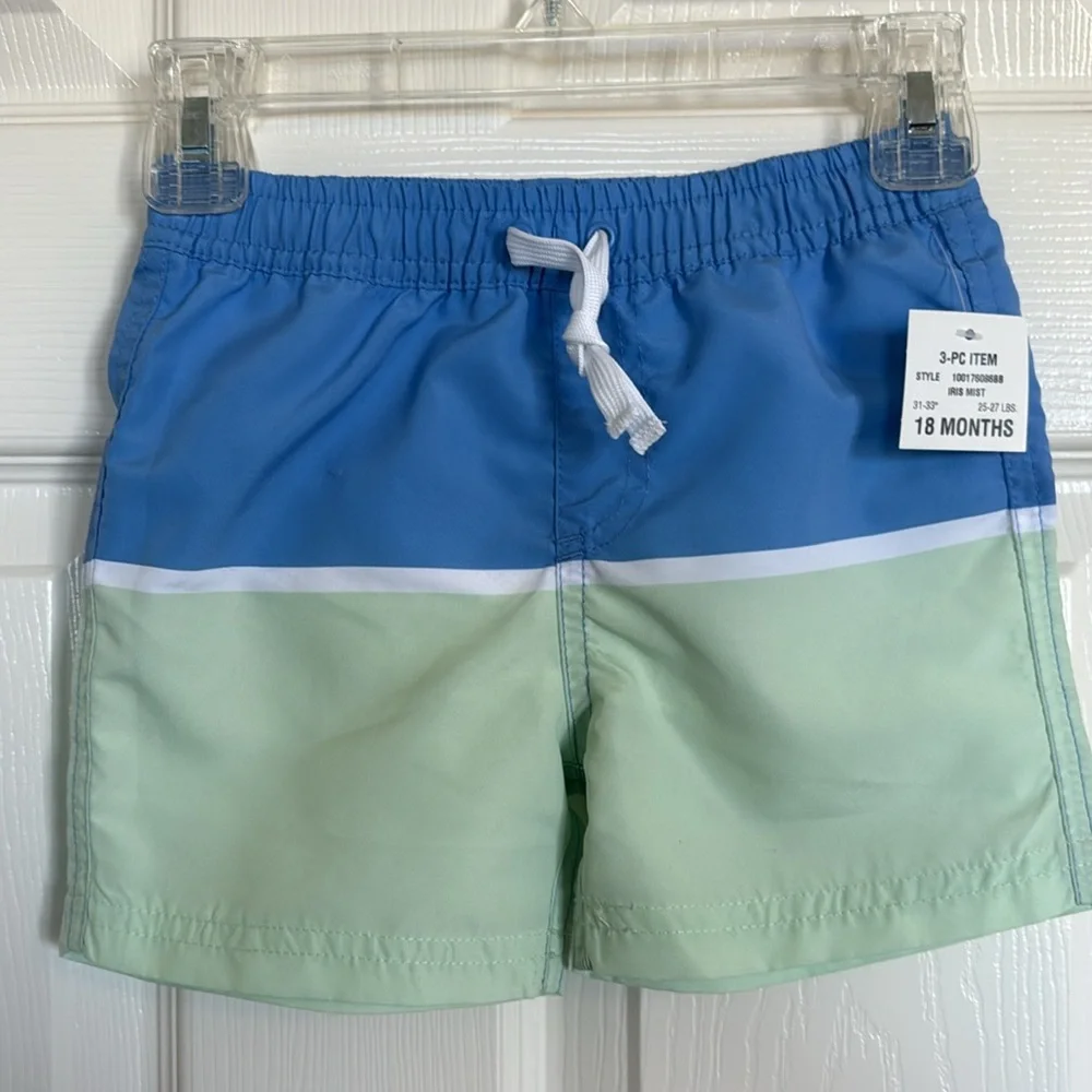 New! Kids Blue Swim Set with Hat Sun Protection UPF 50- Size 18 months